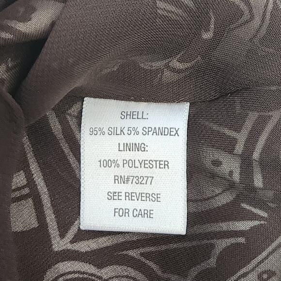 Apt 9 Brown White Floral Halter Backless Top XL Lightweight Lined Soft Flowy - Picture 5 of 5